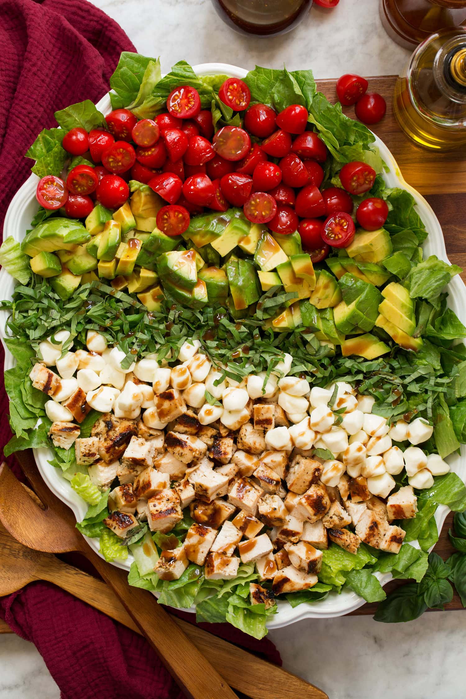 Caprese Chicken and Avocado Chopped Salad with Balsamic Dressing