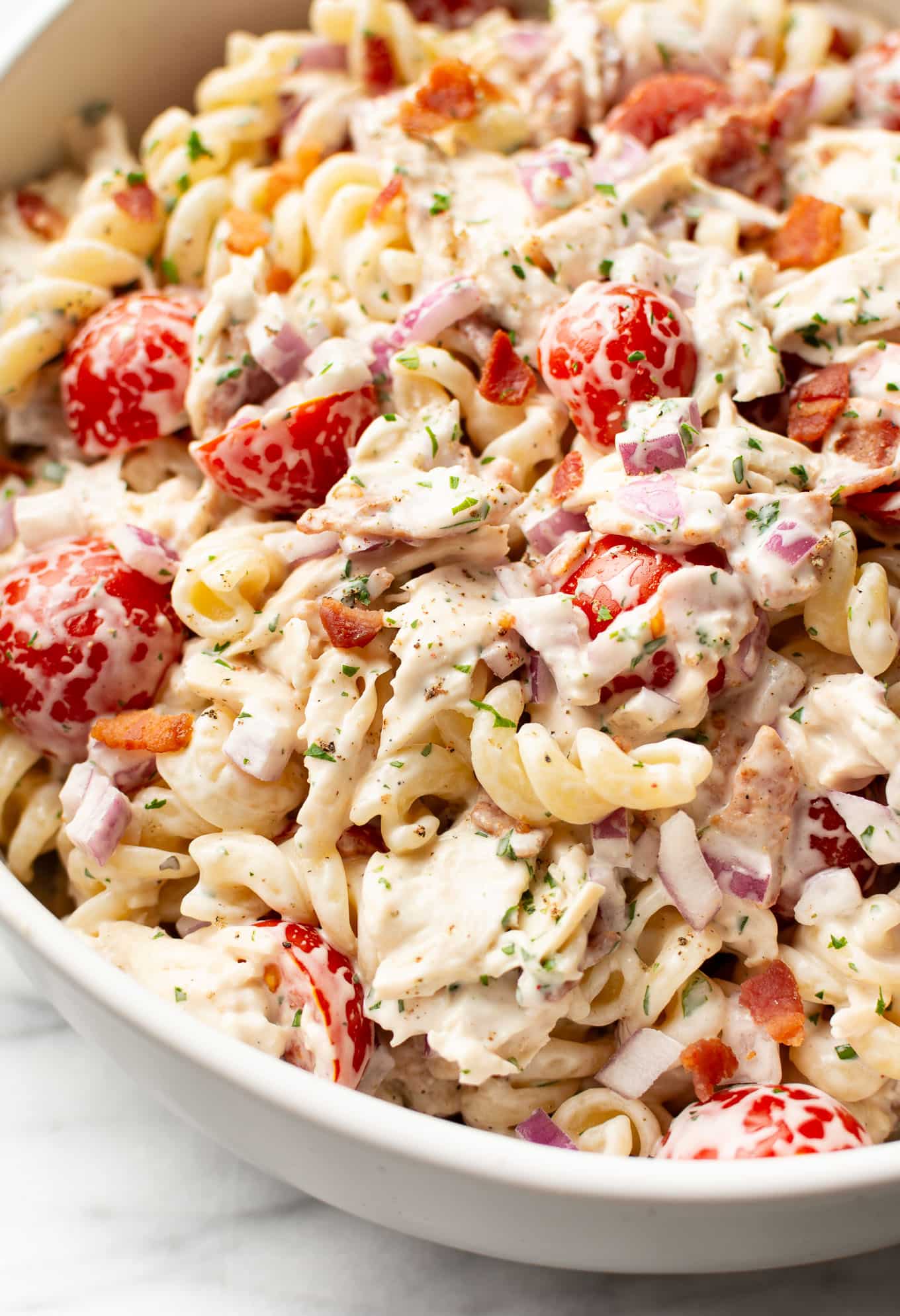 Chicken Ranch Pasta Salad with Homemade Ranch Dressing