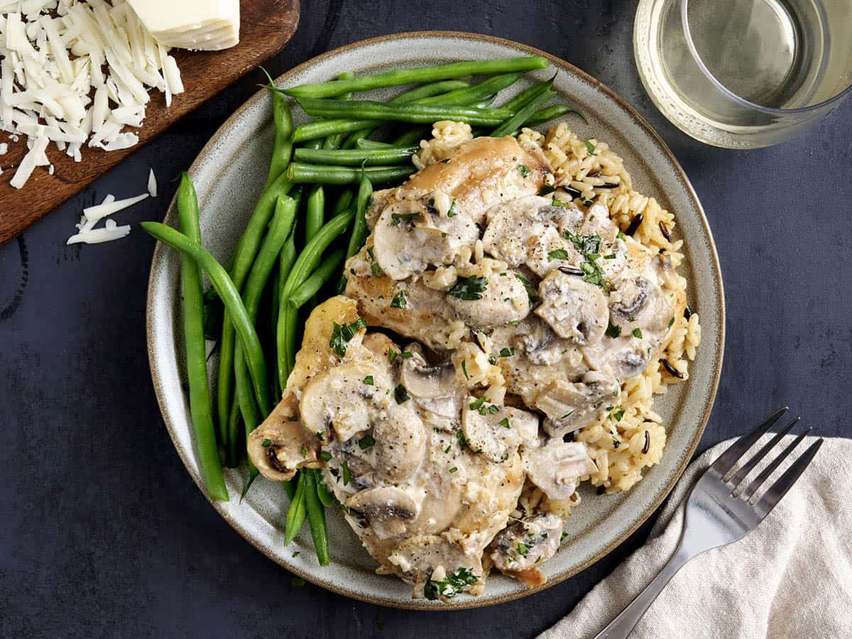 Creamy Garlic Mushroom Chicken with Pan Sauce
