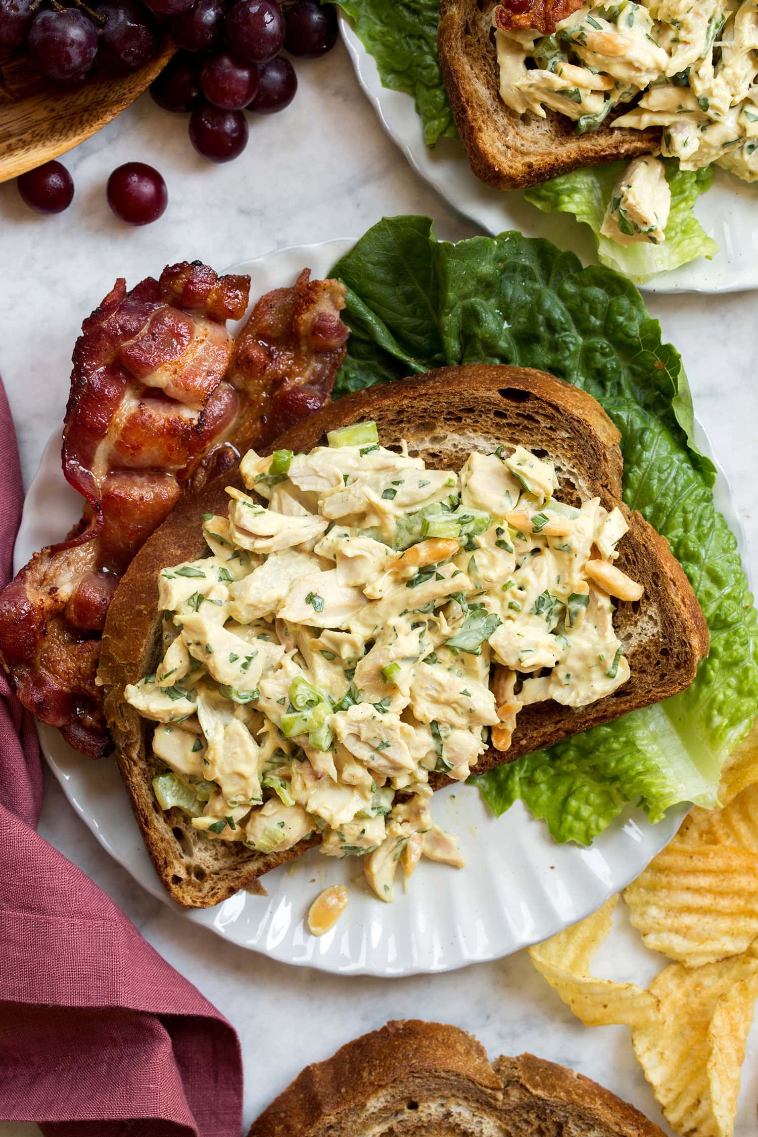 Creamy Honey Mustard Chicken Salad with Almonds and Celery
