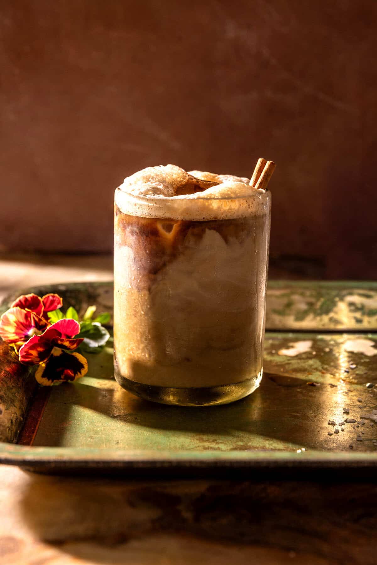 Iced Cinnamon Honey Latte with Shaken Vanilla Milk