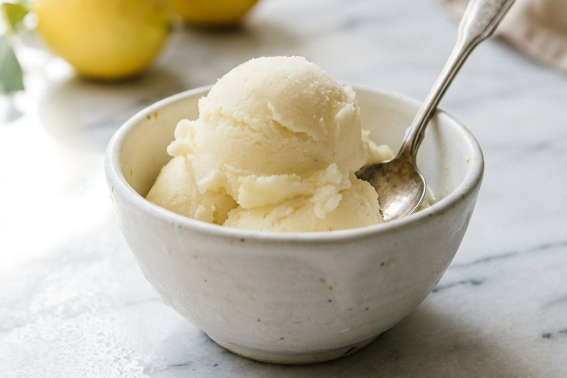 Lemon Buttermilk Sorbet With Ice Cream Maker or No-Churn Method