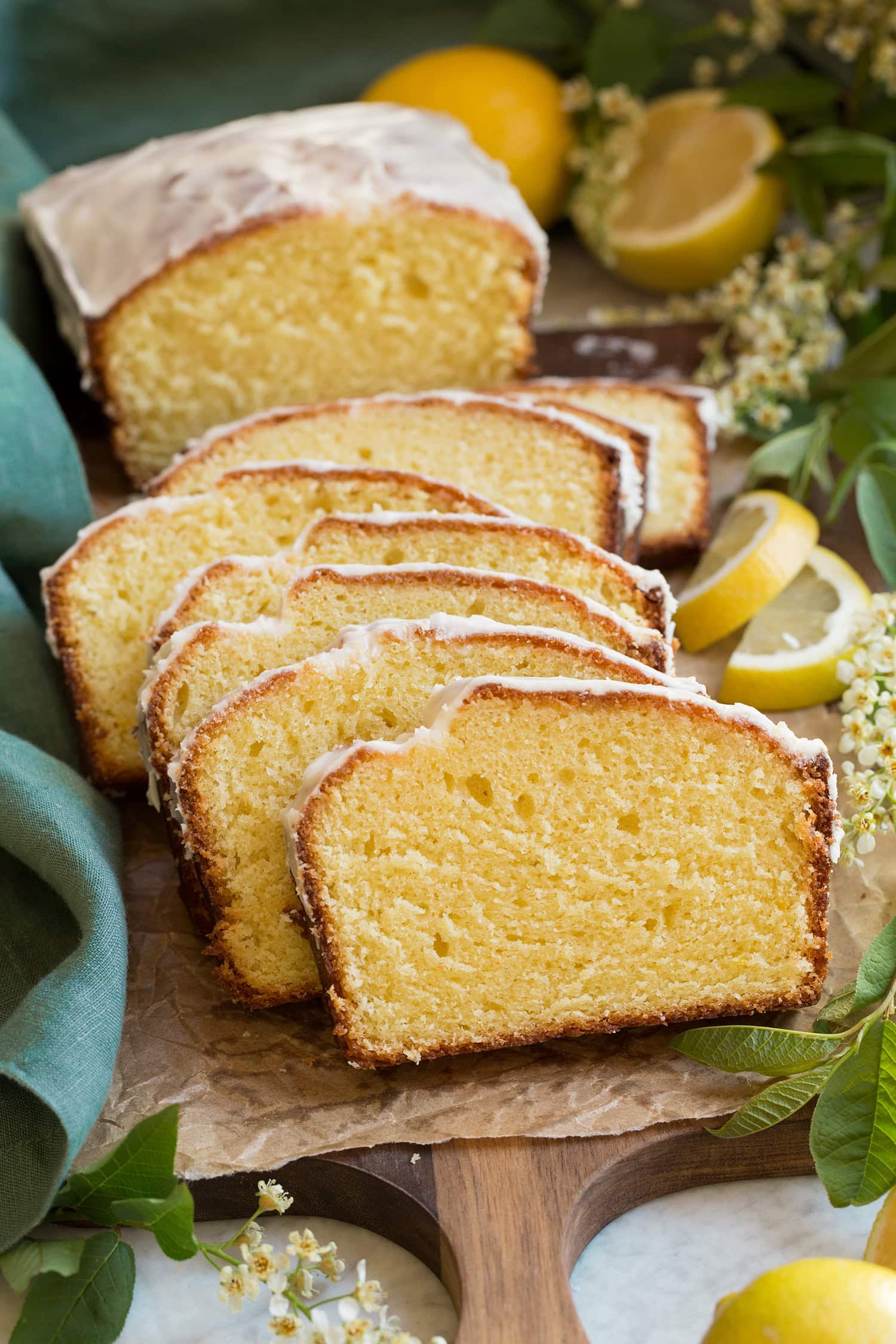 Lemon Pound Cake with Lemon Syrup and Vanilla Glaze
