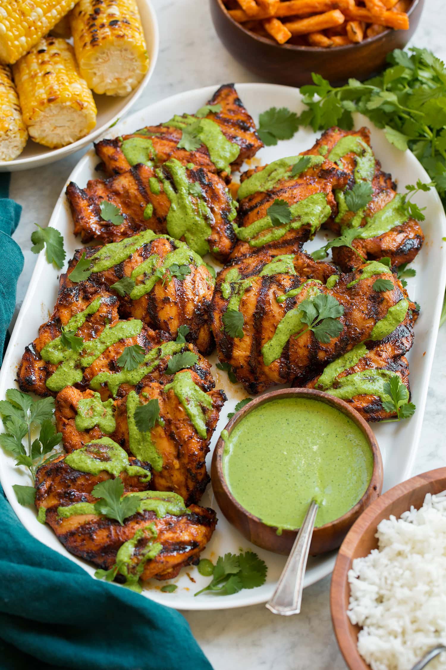 Peruvian Chicken with Aji Verde Sauce